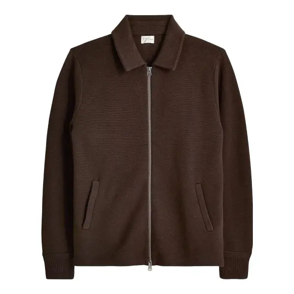 Cotton Milano-Stitch Coach’s Sweater-Jacket