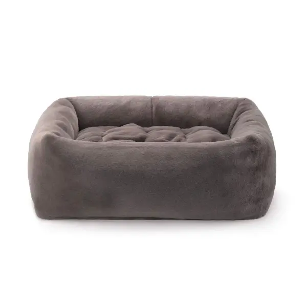 Recycled Faux Fur Bolster Dog Bed