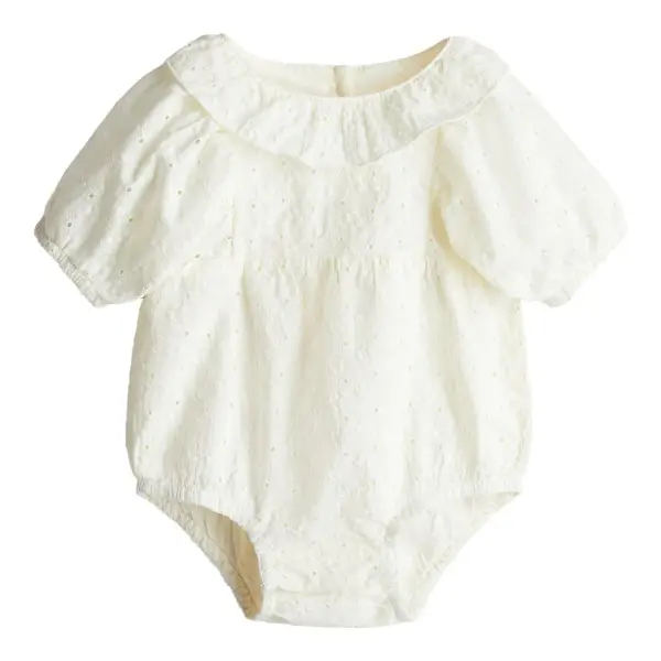 Eyelet Embroidered Romper Suit