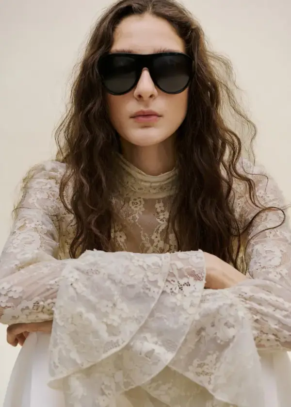 Ruffled embroidered blouse - Women | MANGO USA