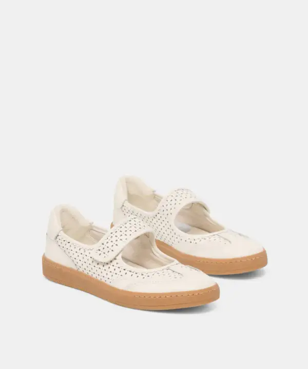 NANET SNEAKERS WHITE PERFORATED LEATHER