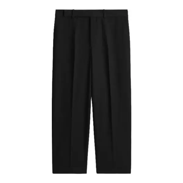 Pleated Wool Wide-Leg Trousers