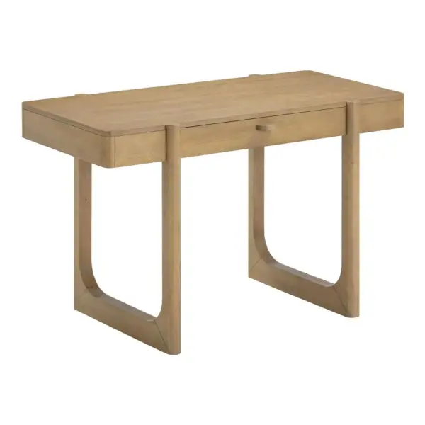 Solid Wood Desk With Drawer Rounded Legs