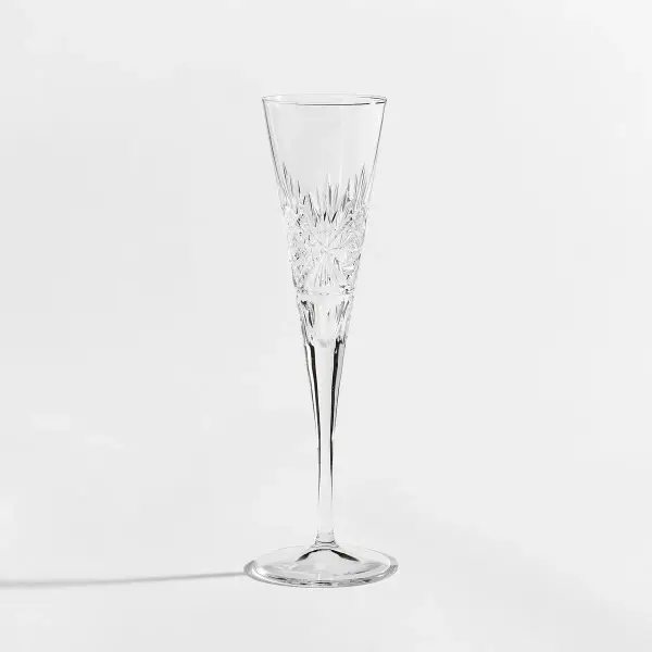 Antique Cut Glass Champagne Flutes - Set of 4