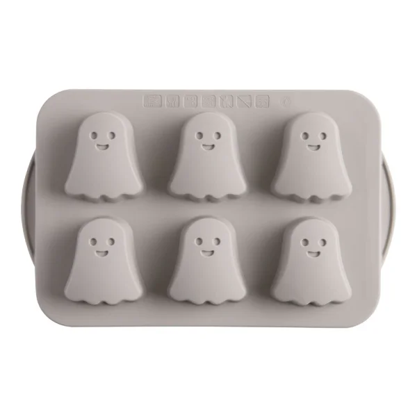 Trudeau Gray Silicone 6c Bedsheet Ghost Cakelet Pan