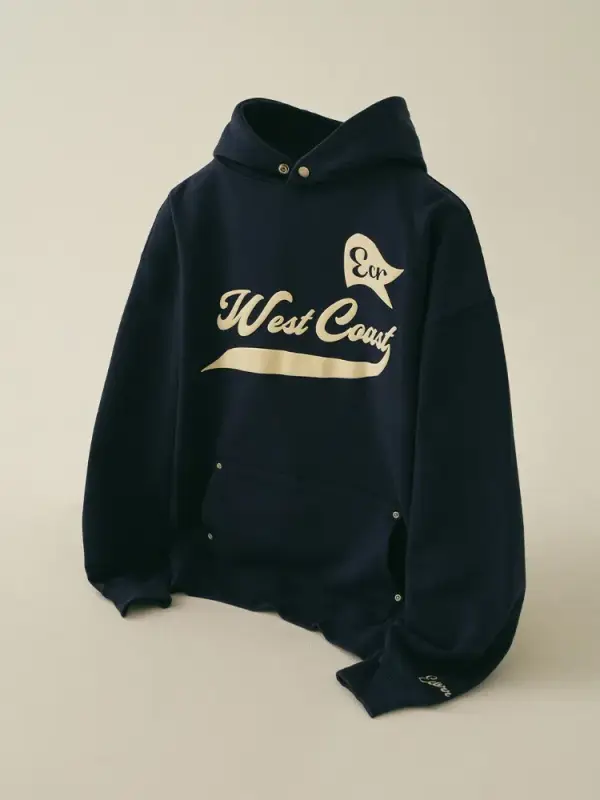 West Coast Embroidered Hoodie_Navy