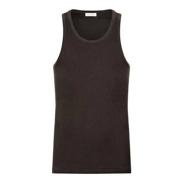 Ribbed Tank Top in Cotton Silk
