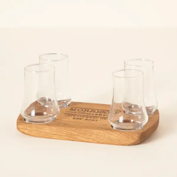 Personalized Bourbon Barrel Flight with Glasses