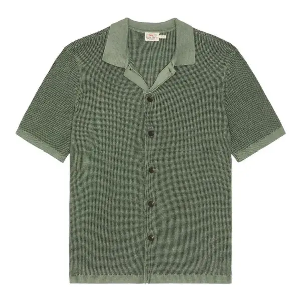 Short-Sleeve Sunwashed Sweater Shirt