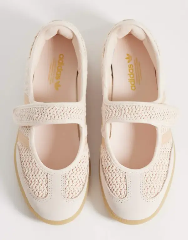 adidas Originals Samba mary janes in crochet baby pink