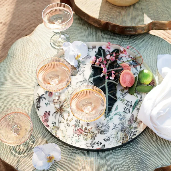 Jungle Print Round Serving Tray