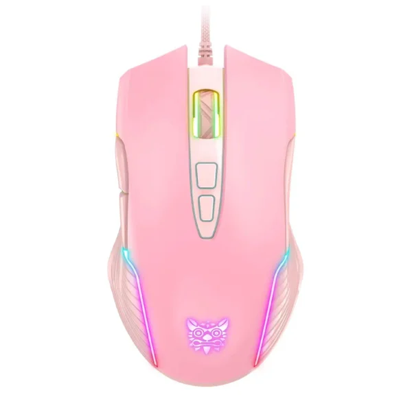 SIMGAL RGB Gaming Mouse Wired, 6400 DPI & 7 Buttons, Pink