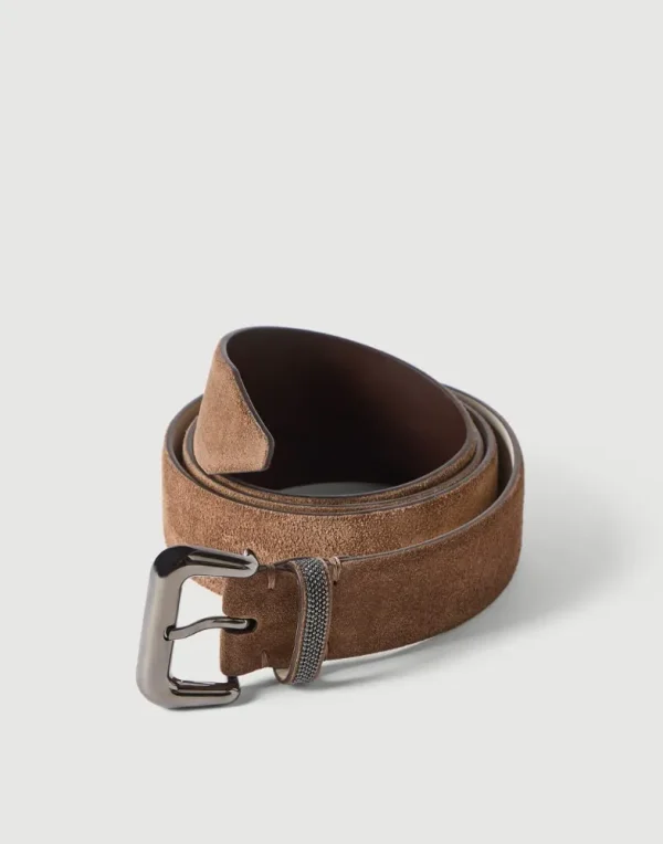 Brunello Cucinelli Suede Belt with Shiny Loop | Saks Fifth Avenue