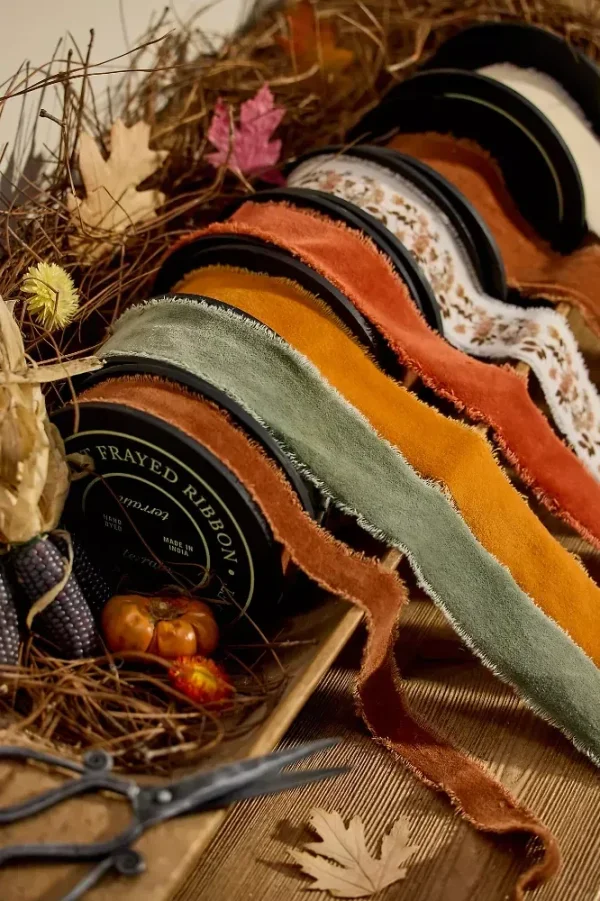 Autumn Velvet Ribbon Spools, Set of 3