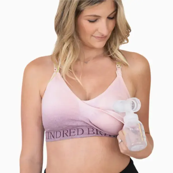 Kindred Bravely Sublime Hands-Free Pumping & Nursing Sports Bra - Ombre Purple, Small