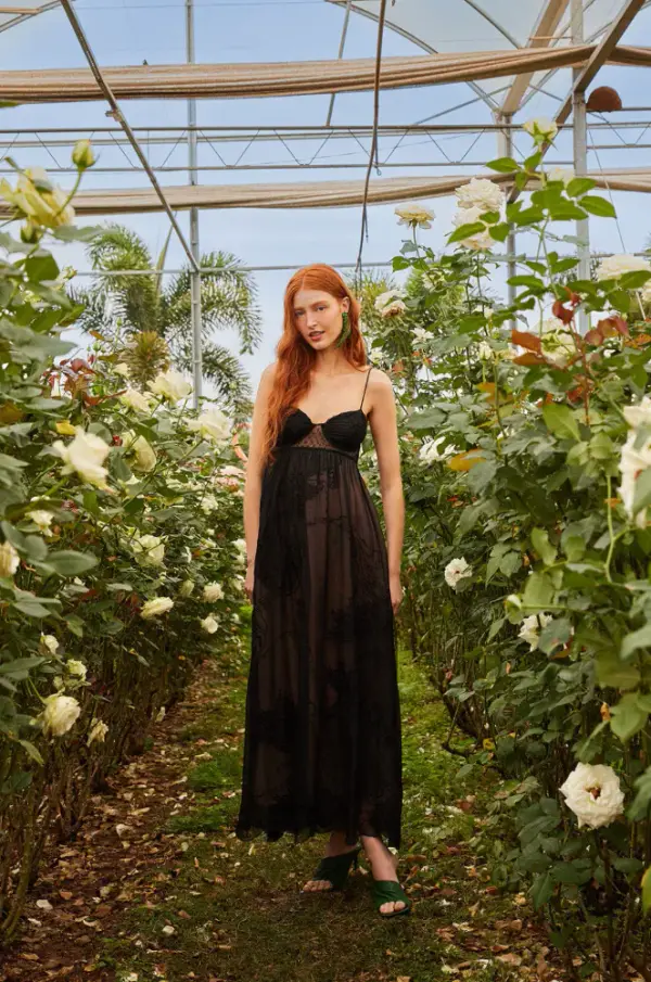 Black Special Lace Sleeveless Maxi Dress