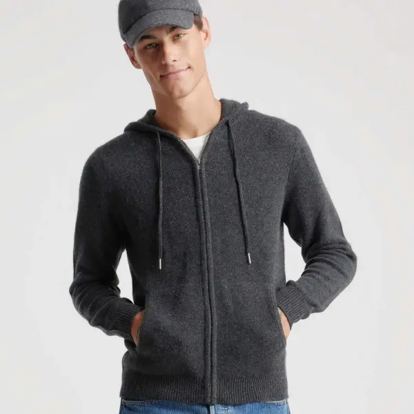 Mongolian Cashmere Full-Zip Hoodie