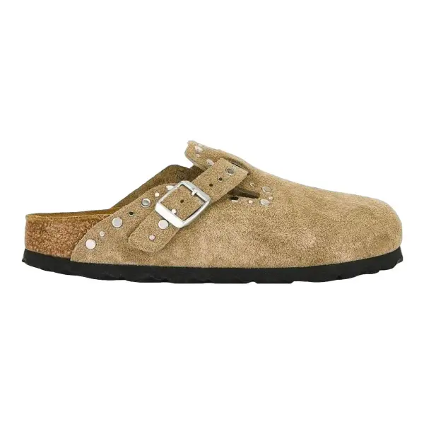 Boston Rivets Suede Leather Clogs