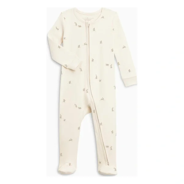 Peyton Zipper Sleeper | Bunny / Oat + Clay