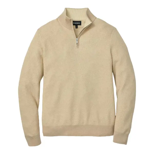 Washable Cotton Cashmere Half-Zip