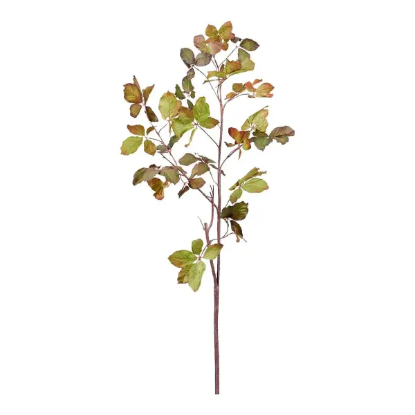 Tall Burgundy Green Faux Chestnut Leaf Branch