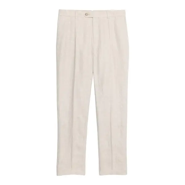 Slim Herringbone Linen Suit Pant