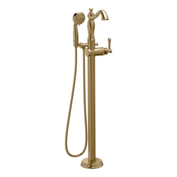 Cassidy Floor Mounted Tub Filler With Integrated Diverter And Hand Shower Less Rough In