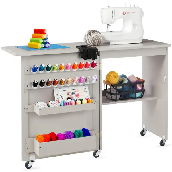 Sewing Machine Table Desk W Craft Storage And Trays
