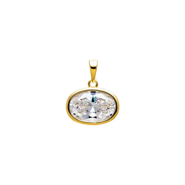 CZ Oval Bezel Charm