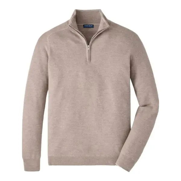 Voyager Cashmere Silk Saddle Shoulder Quarter Zip Sweater