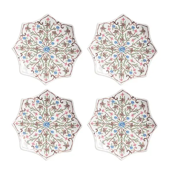 Villa Seville Scalloped Side/Cocktail Plate Set/4 - Chambray