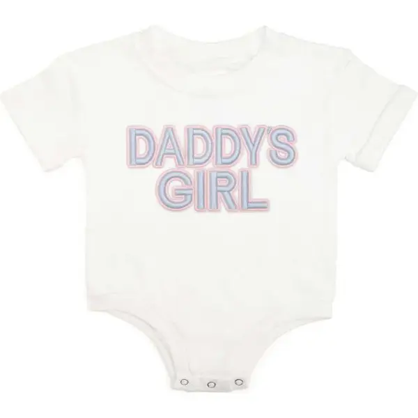 Daddy's Girl Patch Short Sleeve Romper - White