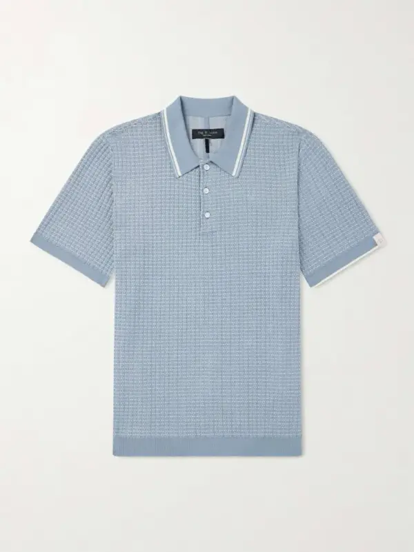 Harvey Ribbed Cotton-Blend Polo Shirt