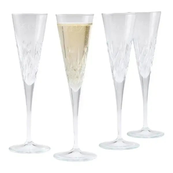 Classic Etched Champagne Flutes