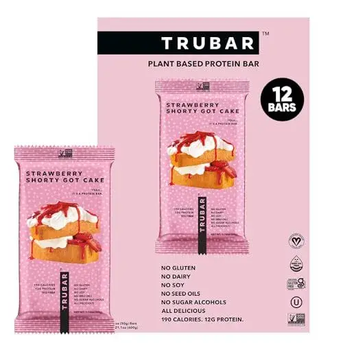 TRUBAR Vegan Protein Bar, Strawberry Shorty Got Cake