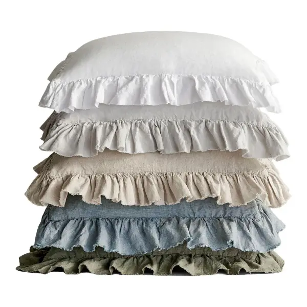 Belgian Flax Linen Fringe Ruffle Sham