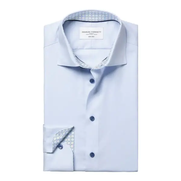 Non-Iron Stretch Printed Trim Shirt