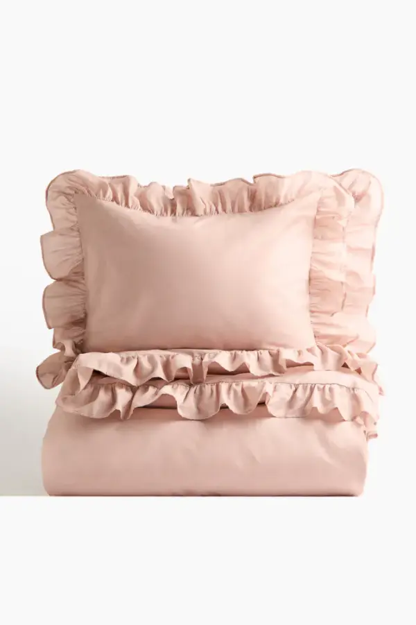 Flounced King/Queen Duvet Cover Set
