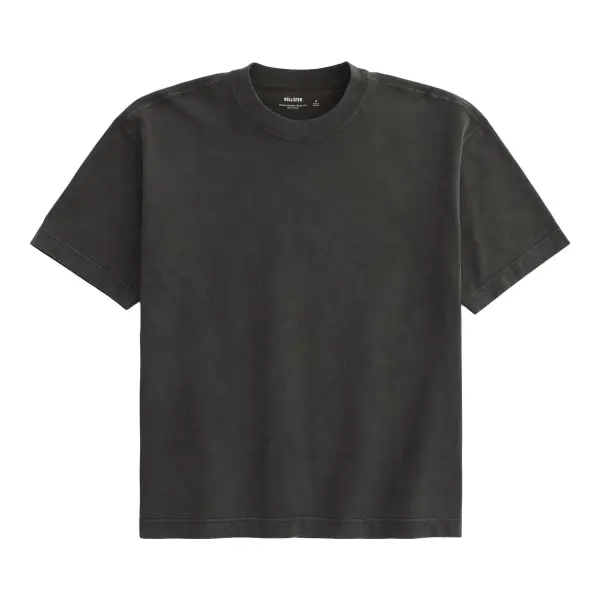 Boxy Heavyweight Washed Cotton Crew T-Shirt