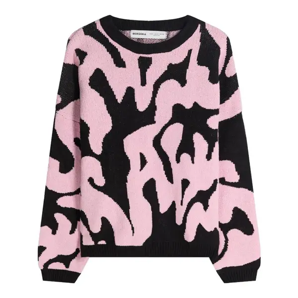 Chenilla Print Jersey Sweater