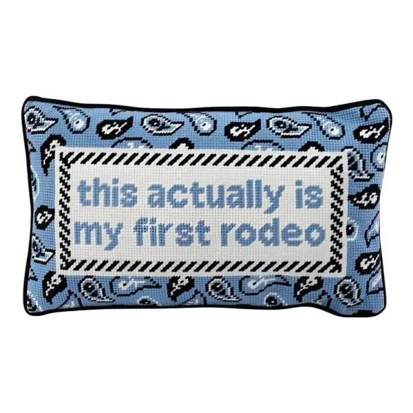 First Rodeo Needlepoint Pillow