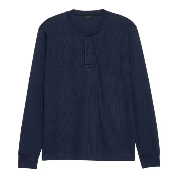 Waffle Knit Henley Top