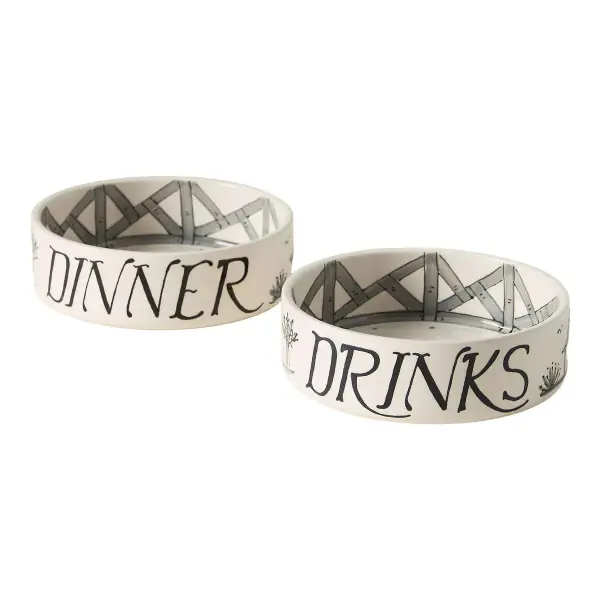 Dinner & Drinks Dog Bowl Set