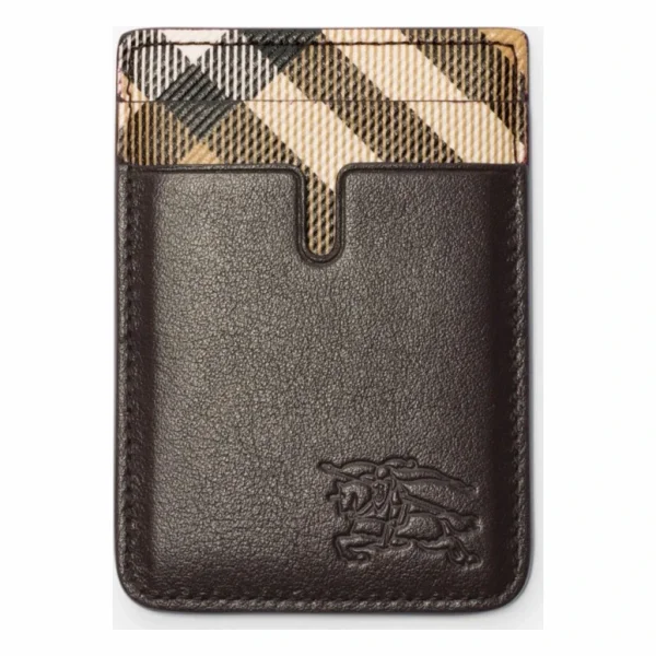 Pop Check Magnetic Card Case in Sand beige - Men | Burberry® Official