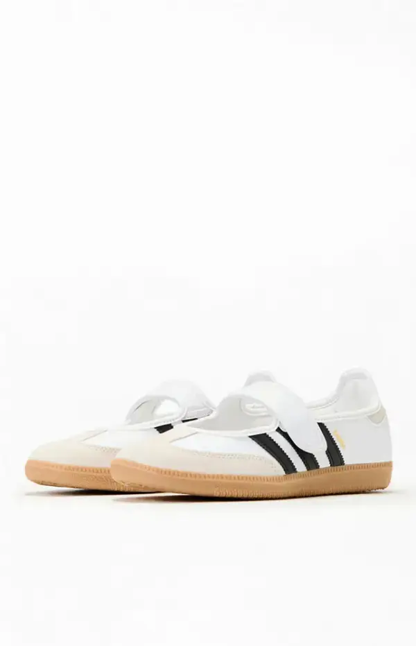 Women's White & Black Samba Jane Sneakers
