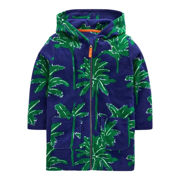 Towelling Zip-Up Throw-On Robe