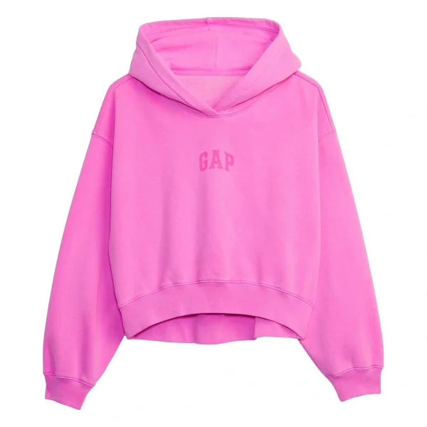 VintageSoft Crop Logo Hoodie