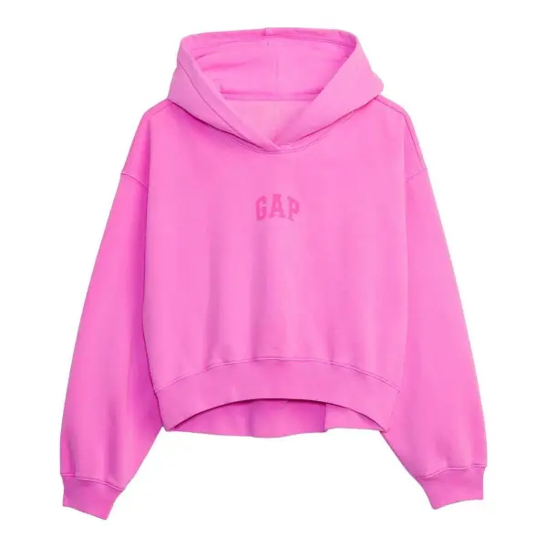 VintageSoft Crop Logo Hoodie