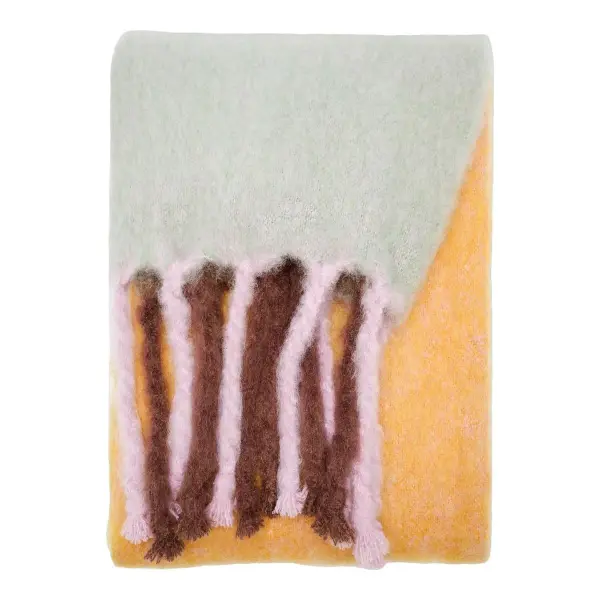 Handwoven Checked Mohair Blanket