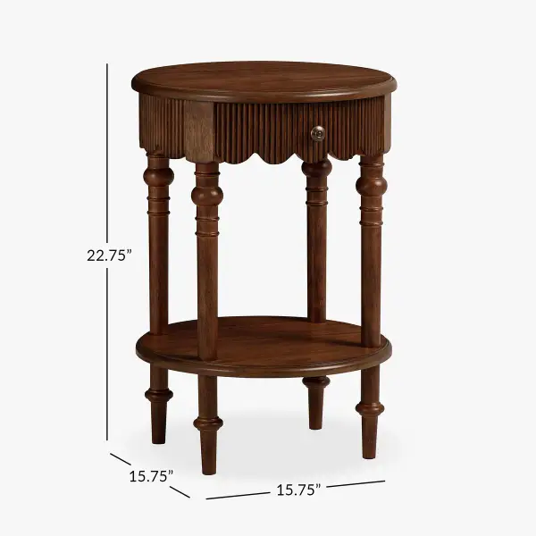 Turned Wood Side Table